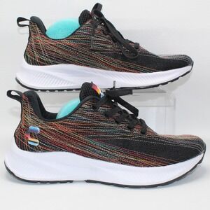Charly 1059161 Multi Color Knit Running Shoes Womens 7.5 Black Rainbow Sneakers